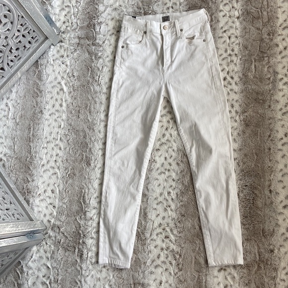 Citizens of Humanity Charlie Crop high rise skinny jeans size 25 white denim - Picture 7 of 10